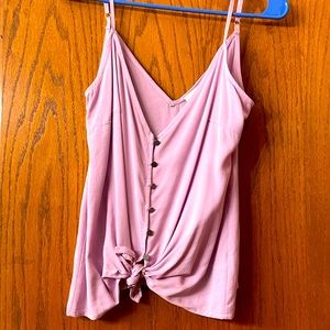 Pink Cami with Front Tie Detail